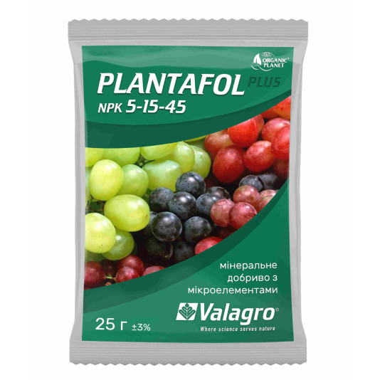 PLANTAFOL 5-15-45 — водорозчинне листкове NPK-добриво Valagro