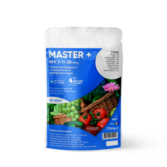 MASTER 3-11-38 — водорозчинне NPK-добриво Valagro